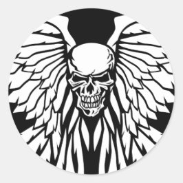 Adesivo Ilustração de Asas Crânio da Escola Antiga Clássic