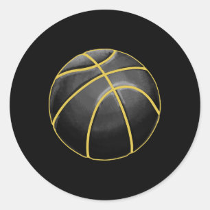 Adesivo Ilustração de basquete Black Dourado Ball Design S