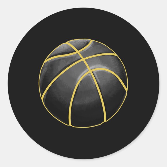 Adesivo Ilustração de basquete Black Dourado Ball Design S (Frente)
