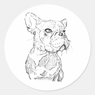 Adesivo Ilustração de Bulldog Francês, Personalizada