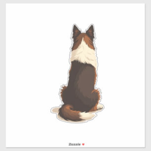 Adesivo Ilustração de cachorro Border Collie vintage por t