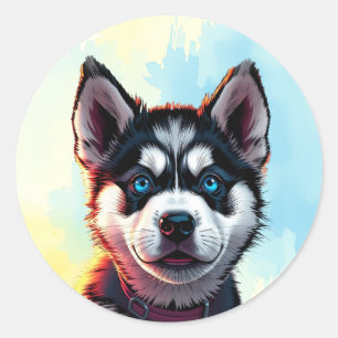 Adesivo Ilustração de Cachorro Cachorro Cachorro Rouco