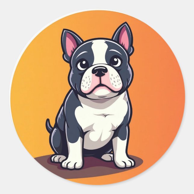 Adesivo Ilustração de Cachorro de Cartoon Bonito (Frente)