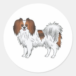 Adesivo Ilustração de cachorro fofo em desenho animado Red