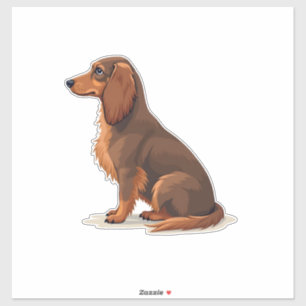 Adesivo Ilustração de cachorro vista traseira de Dachshund
