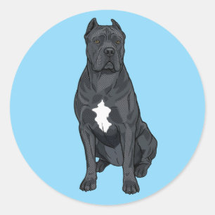 Adesivo Ilustração de Cane Corso Cinza em Arte Pop Comic