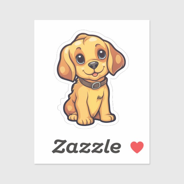 Adesivo Ilustração de cão de desenho animado (Folha)