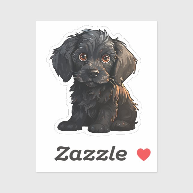 Adesivo Ilustração de cão de desenho animado (Folha)