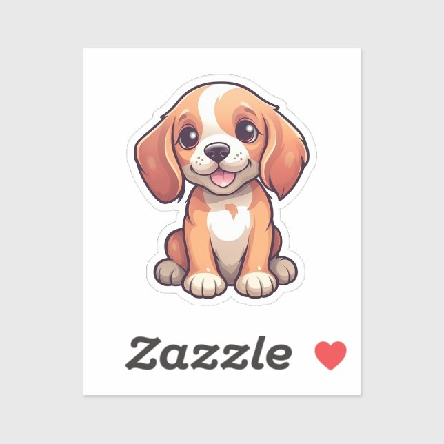 Adesivo Ilustração de cão de desenho animado (Folha)