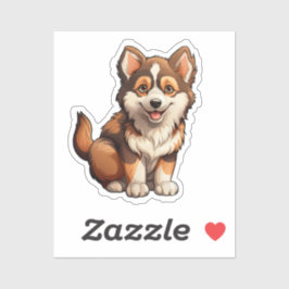 Adesivo Ilustração de cão de desenho animado