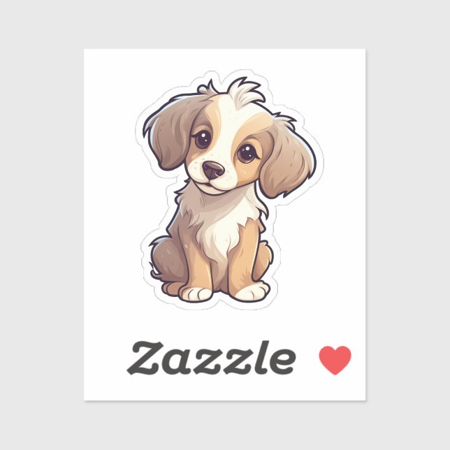 Adesivo Ilustração de cão de desenho animado (Folha)