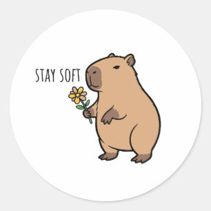 Adesivo Ilustração de capivara Stay Soft animal 