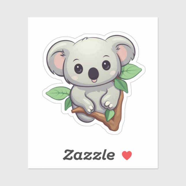 Adesivo Ilustração de cartoon koala (Folha)