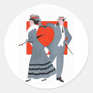 Adesivo Ilustração de casal de namorados da era eduardiana