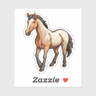 Adesivo Ilustração de cavalo de desenho animado