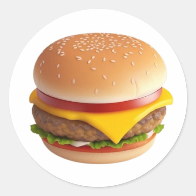 Adesivo Ilustração de Cheeseburger Bonito (Frente)
