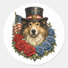 Adesivo Ilustração de Collie da Liberdade