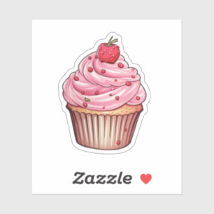 Adesivo Ilustração de cupcake de desenho