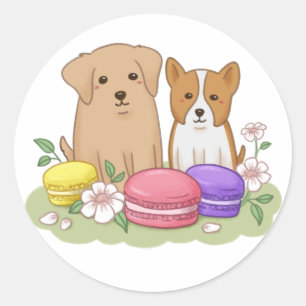 Adesivo Ilustração de Cuppies e Macarões