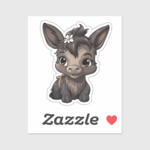 Adesivo Ilustração de desenho animado burro