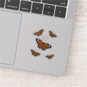 Adesivo Ilustração de desenho animado da borboleta monarca