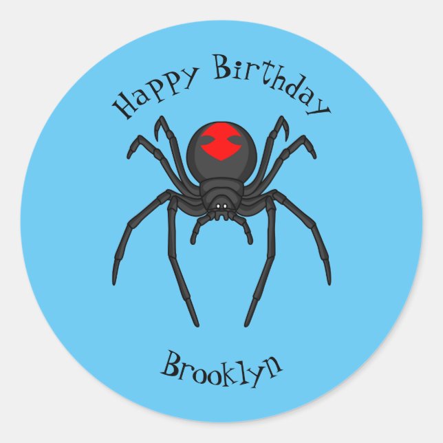 Adesivo Ilustração de desenho animado da viúva negra assus (Frente)