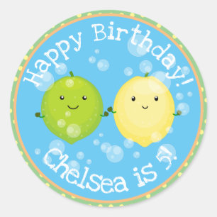 Adesivo Ilustração de desenho animado de amigos limões 