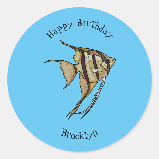 Adesivo Ilustração de desenho animado de Angelfish (Frente)