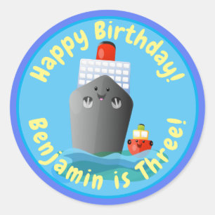 Adesivo Ilustração de desenho animado de barco de cruzei