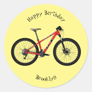 Adesivo Ilustração de desenho animado de bicicleta
