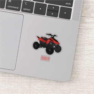 Adesivo Ilustração de desenho animado de bicicleta atv