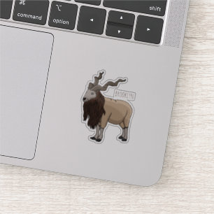 Adesivo Ilustração de desenho animado de cabra Markhor