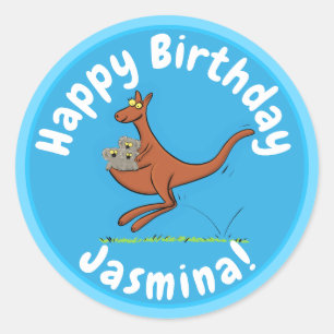 Adesivo Ilustração de desenho animado de canguru e coala