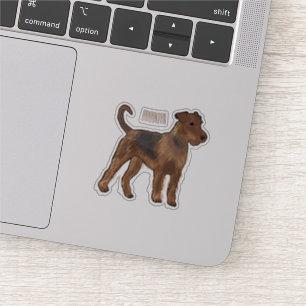 Adesivo Ilustração de desenho animado de cão Airedale terr
