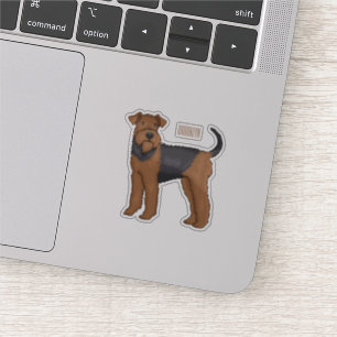 Adesivo Ilustração de desenho animado de cão Airedale terr