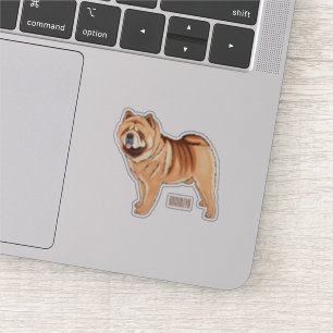 Adesivo Ilustração de desenho animado de cão Chow Chow