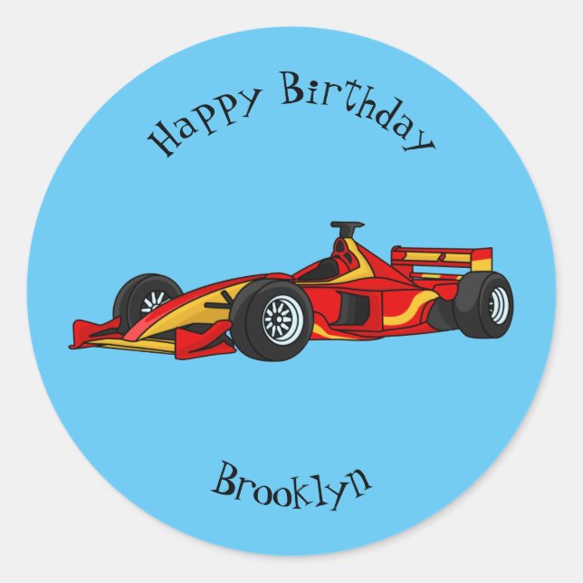 Adesivo Ilustração de desenho animado de carros de alta ve (Frente)