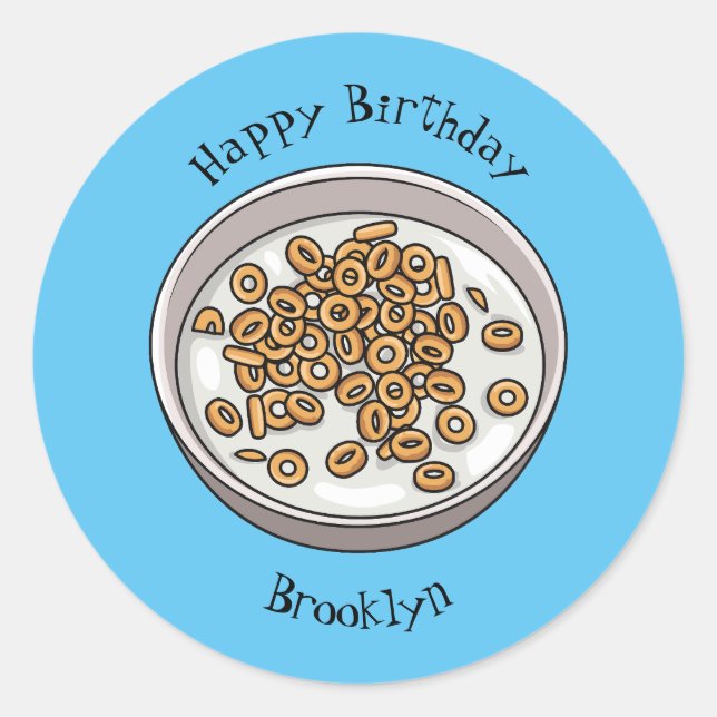 Adesivo Ilustração de desenho animado de cereais (Frente)