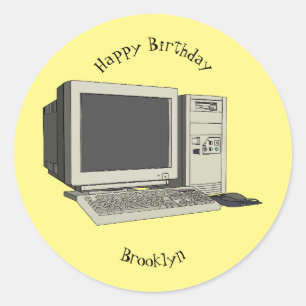 Adesivo Ilustração de desenho animado de computador