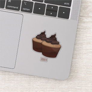 Adesivo ilustração de desenho animado de cupcake