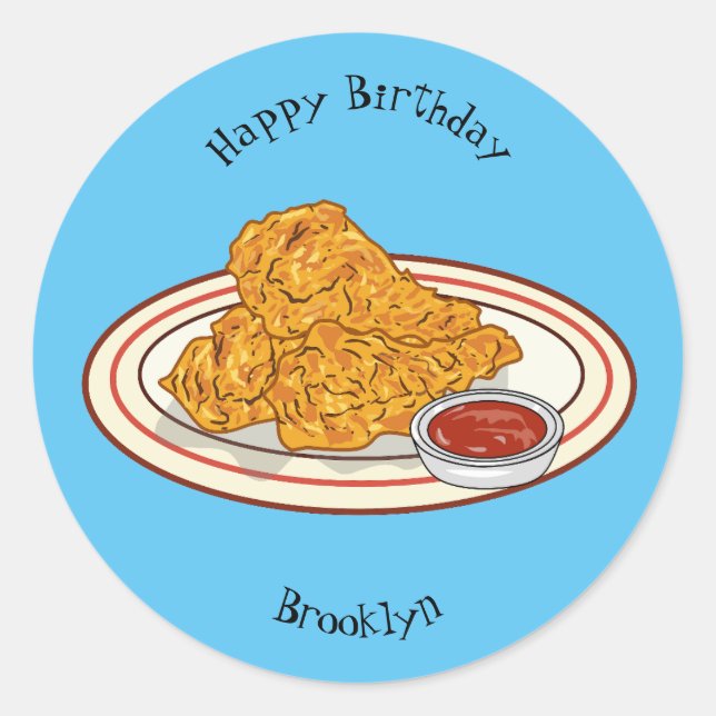 Adesivo Ilustração de desenho animado de frango desidratad (Frente)