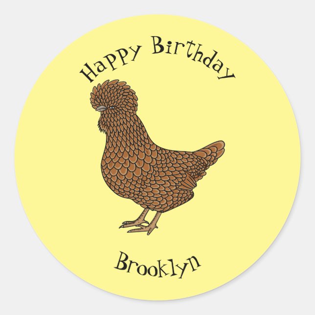 Adesivo Ilustração de desenho animado de frango polado Cha (Frente)