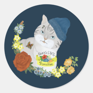 Adesivo Ilustração de desenho animado de gângster azul