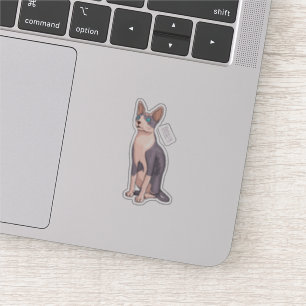 Adesivo Ilustração de desenho animado de gato esphynx