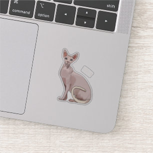 Adesivo Ilustração de desenho animado de gato esphynx