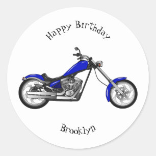 Adesivo Ilustração de desenho animado de motocicleta Chopp