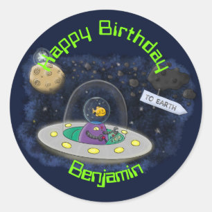 Adesivo Ilustração de desenho animado de navio espacial OV