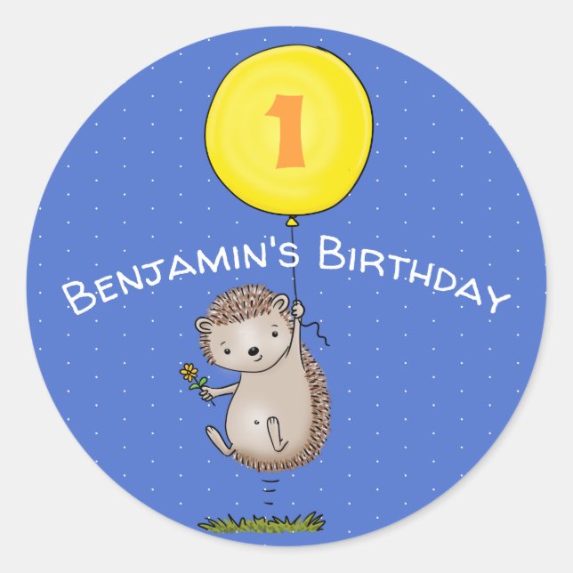 Adesivo Ilustração de desenho animado de ouriço (Frente)