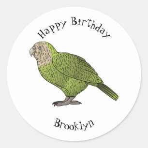 Adesivo Ilustração de desenho animado de pássaro Kakapo