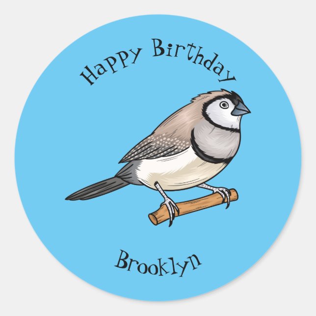 Adesivo Ilustração de desenho animado de pássaros de barba (Frente)